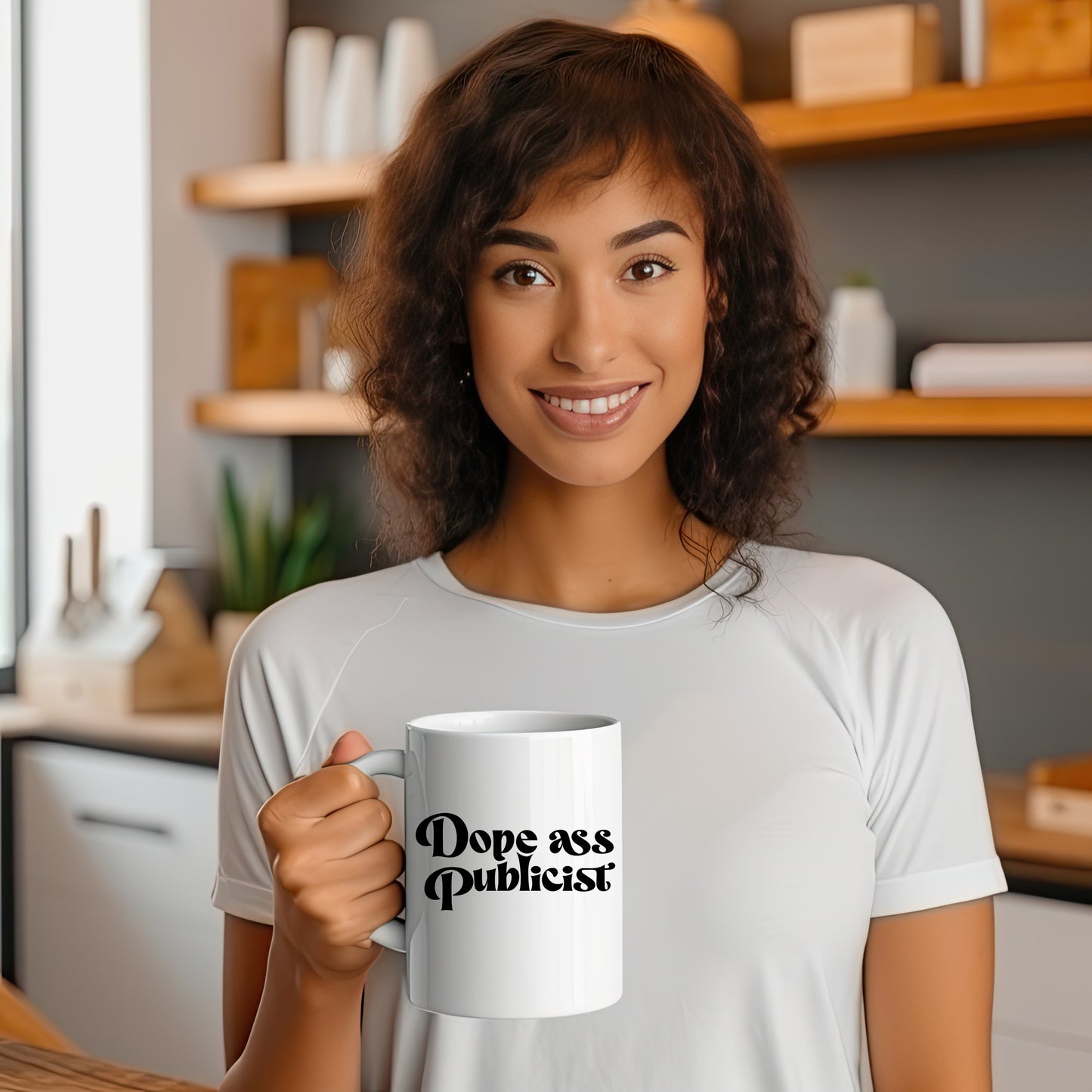 Dope Ass Publicist Printed White glossy mug